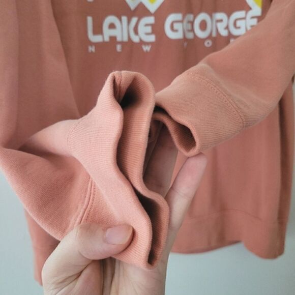 Lake George NY Adirondacks Sweatshirt Pink Orange Yellow Medium - Picture 8 of 9